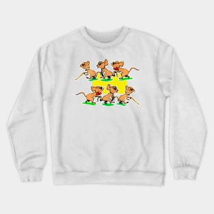 Baby mice wearing glasses and no vision Crewneck Sweatshirt